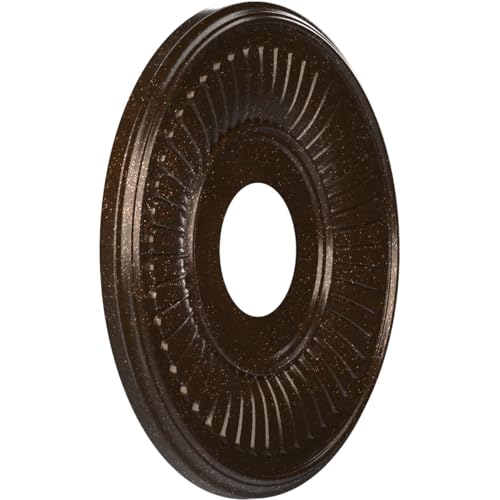 Image of Ekena Millwork CMP13BEAMB Berkshire Thermoformed PVC Ceiling Medallion (Fits Canopies up to 5 3 /4 inch), 13 inchOD x 3 1 /2 inchID x 3 /4 inchP, Textured Metallic Mystic Brown