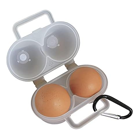 XNSHUN Eierträger Für 2 Eier, Tragbare Eierbehälter Eierträger, Kunststoff Eier Box Eieraufbewahrung Eier Transportbox, Ei Aufbewahrungs Box Mit Schnalle Ideal Cover