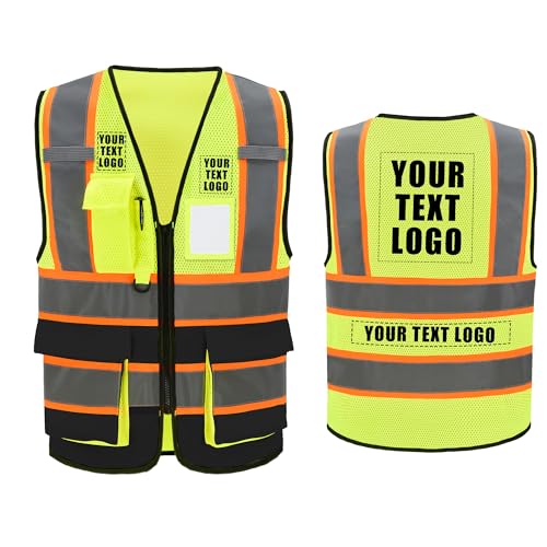 Image of A-SAFETY Mesh High Vis Vest, Reflective Construction Vest with Pockets