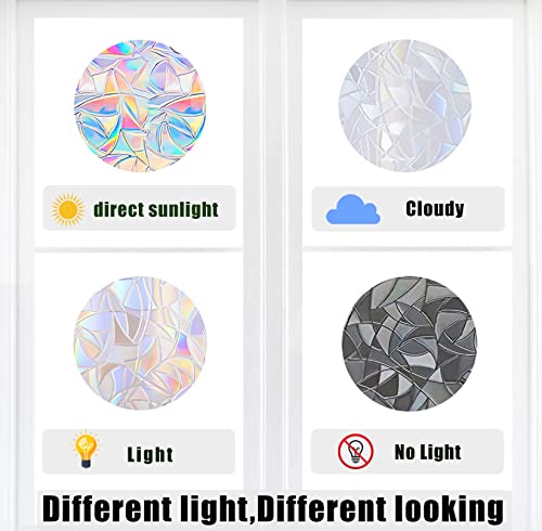 Areawa WC-23010 26 Pieces Cloud And Star Window Clings - Anti-Collision Window Decals To Save Birds From Window Collisions,Non Adhesive Prismatic Vinyl Window Clings, Rainbow Stickers thumb #4