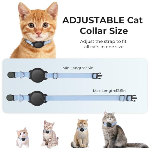 NozlaID Katzen Tracker - Mini SmartTag Tracker Ohne ABO für Katze - Kompatibel mit iOS/Android - Dehnbares GPS Katzenhalsband - Ortungsgerät Tracker für Katzen und Welpen (1 Pack)