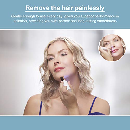 Facial Hair Removal for Women,USB Rechargeable Painless Waterproof Facial Hair Remover Trimmer with LED Light for Peach Fuzz Fine Hair Face, Lip,Chin,Cheek（Black） - Thumbnail 7