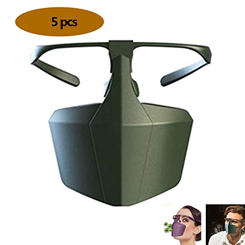 Preisvergleich Produktbild Safety Gesichtsschutzschirm, Gesichtsschutz Sicherheitsgesichtsschutz, Visierbeständiges Spuck-Anti-Fog-Objektiv,Schutzmaske Gesichtsschutz Visier, Augenschutz(5 Stück),Grün