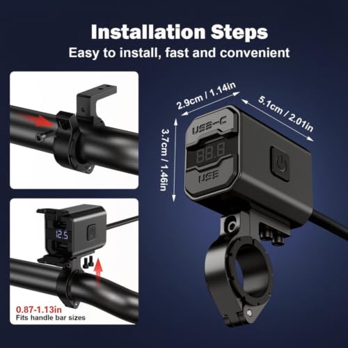 SOBMOTO Aluminum Motorcycle USB Charger