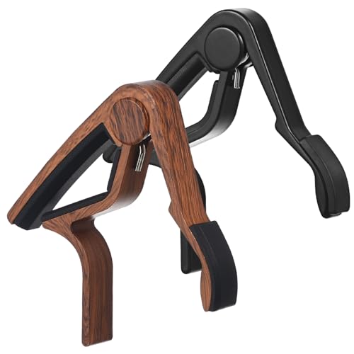 Yardwe 2pcs Wooden Guitar Capo for Acoustic and Electric Guitars Compatibility Pressure Distribution for Improved Performance