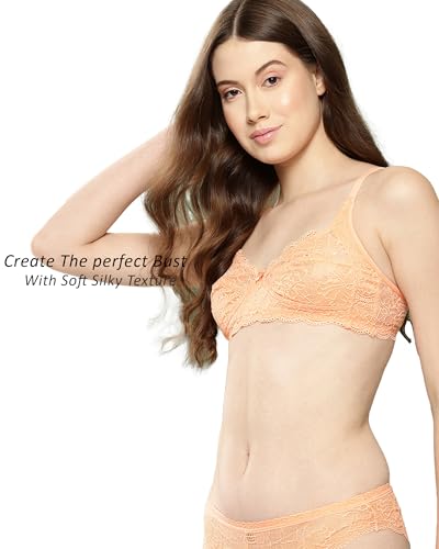 Image of LEADING LADY Women Bra | Non Padded | Non Wired | Full Coverage | T-Shirt Bra | Lace Style Adjustable Straps | Every Day Bra