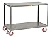 Little Giant IP2448-2R-6PYFL Mobile Tables, 2 Shelves, 3600 lb. Capacity, 2 Rigid & 2 Swivel Casters, 24" Width x 48" Length, Gray
