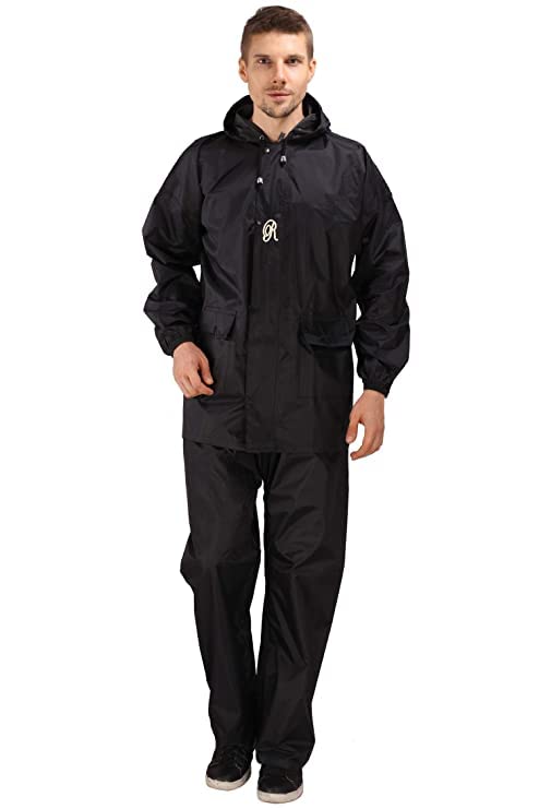 club seventy two Rain Gear for Men, Rain Set (Jacket and Trousers), Waterproof, (XXL, Black)-picture-12