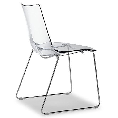 Preisvergleich Produktbild Scab Design Designer Stuhl mit Kufengestell Zebra Antishock Sledge transparent