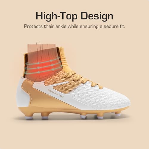 DREAM PAIRS Boys Girls Soccer Cleats Youth Firm Groud Outdoor Sport Athletic High Top Football Shoes for Little/Big Kid4