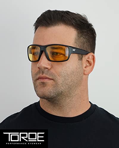 Image of TOROE Eyewear FIELD Wrap Around Sport Sunglasses With Polycarbonate Polarized Lenses, Lightweight TR90 Frame