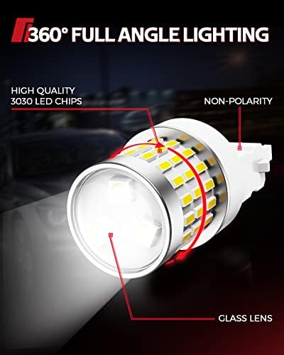 Image of Torchbeam 3157 LED Bulbs for Reverse Lights, Super Bright 3156 4157 3056 3057 4057 3457 Car LED Bulbs, 3000 Lumens 6000K Backup Signal Brake Parking DRL Tail Lights Bulbs Replacement, Pack of 2
