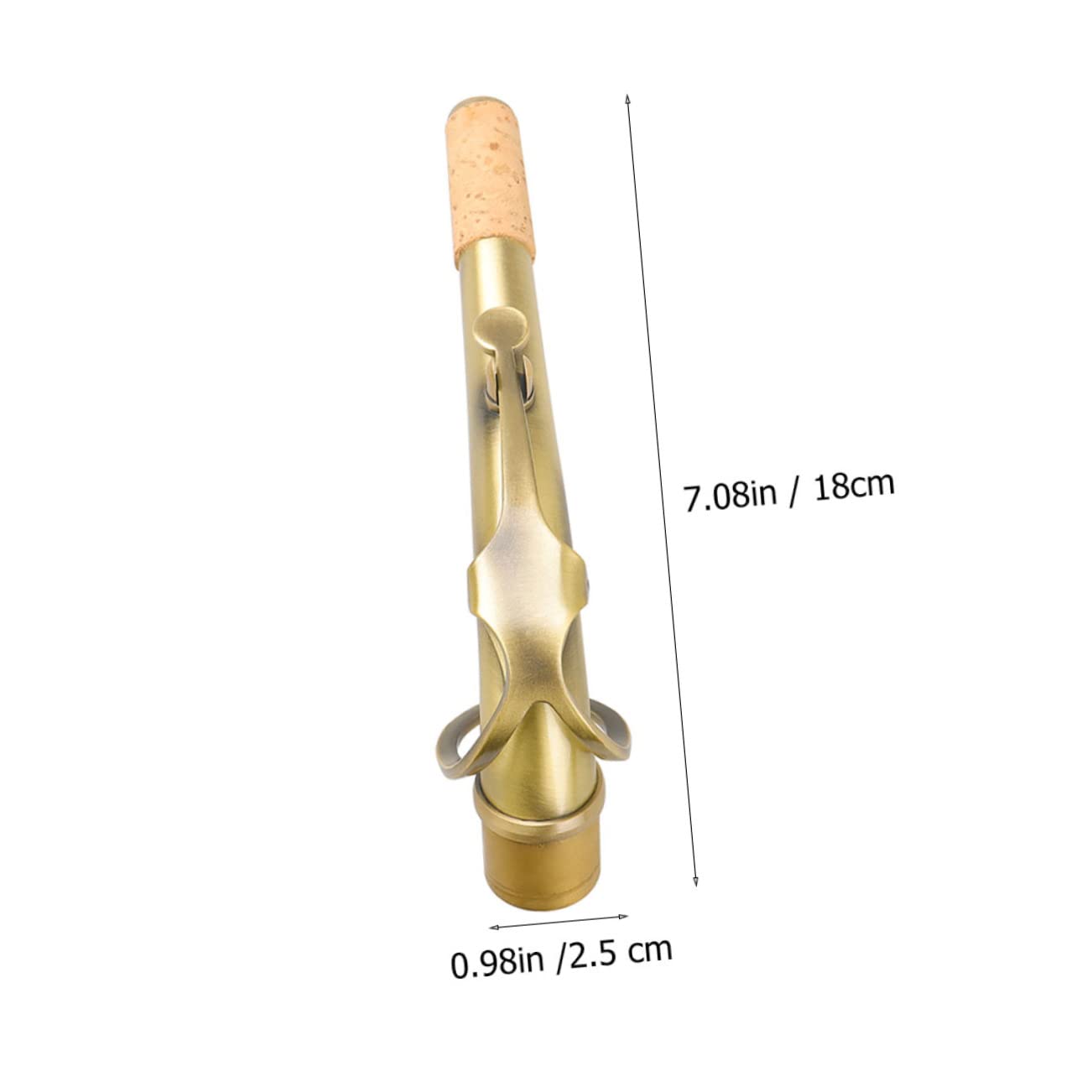 Bocchino Sax Alto in Ottone Diametro 24, 5mm Stile Antico | Collo Curvo per Sassofono, Finitura Oro, Parti per Strumenti a Fiato, Aspetto Elegante