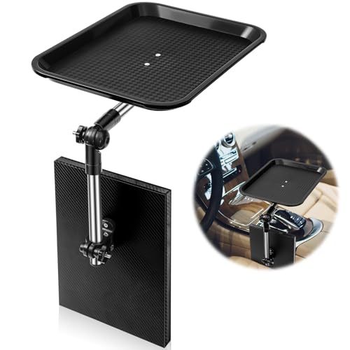 BBTO Car Seat Gap Tray Table, Stable Foldable Auto Backseat Food Desk, Multifunctional Adjustable Travel Tray for Eating Drink and Writing Laptop Work, Car Organizer for Commuters Family
