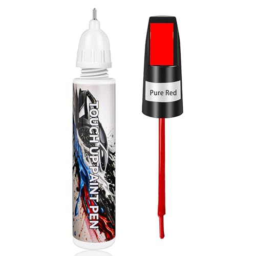Touch Up Paint for Cars, Pure Red Car Paint Scratch Repair, Auto Paint Repair Pen, Automotive Scratch Remover, Professional Seamless Coverage, Color Accurate, Long lasting Adhension, Fast Drying