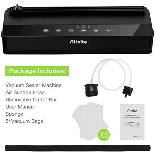 Aitsite Vakuumiergerät, Vakuumierer Folienschweißgerät für Sous Vide Kochen und Trockene & Feuchte Lebensmittel bleiben… – Bild 3