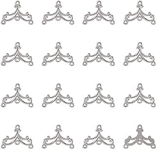 20pcs Tibetan Silver Triangle Chandelier Component Links Charm Pendant Connectors with 3 Holes for Multi Layers Dangle Earring Bracelet Necklace Jewelry Making