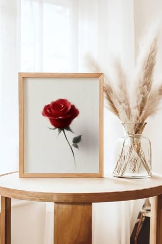 Toile imprimable de roses rouges style peinture texturée - 3
