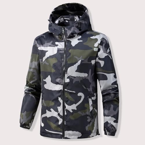 Camo Jacket for Men Lightweight Windproof Jackets Waterproof Outdoor Shell Hooded Windbreaker Coats Sport Raincoat3