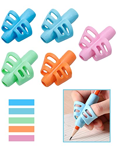adaptador lapiz para niños De 5 Piezas, Para NiñOs pencil grip De LáPiz De Silicona De Colores, Herramientas De CorreccióN De Postura Para Que Los Estudiantes Escriban Y Practiquen