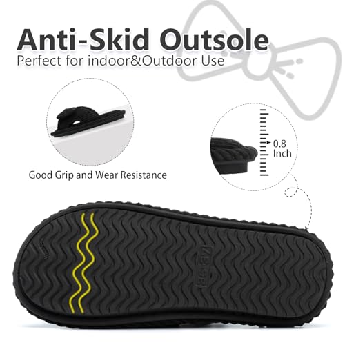 Image of GOEWY Cute Slippers for Women Indoor and Outdoor Cozy Soft Bow Open Toe Womens Slippers with Memory Foam Anti-Skid Sole Slides Spa Birthday Gifts for Women Mom Her Ladies Bridesmaid
