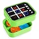 Anoawens Wiederaufladbare Tic Tac Toe Spiel Box mit 5 Spaß Gehirn und Gedächtnis Spiele, Kompakte Handheld Puzzle Spielkonsole, Tragbare Reise Spiel Altersgruppen 3+ (Grün)