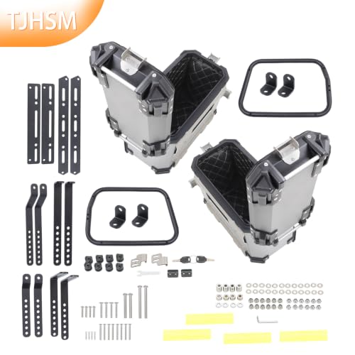 Caja lateral rígida para motocicleta 36L Silver Hard Side Saddlebag Box miniatura 6