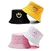2Pcs Gorros Sombreros de Pescador Reversible Bucket Hat Doble Cara Sonriente Sombrero de Cubo Plegable Sombrero de Sol de Playa Verano Gorro de Pescador al Aire Libre para Senderismo Playa, 58 cm