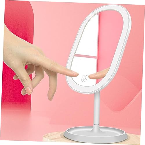 Espejo de maquillaje LED con pantalla táctil y base giratoria miniatura 5