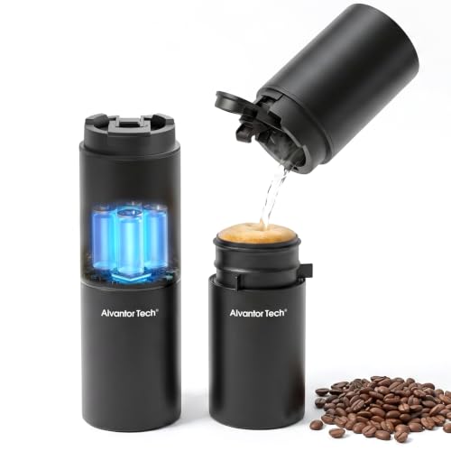 Image of 2-in-1 Portable Electric Burr Coffee Grinder - Grind & Brew, 38 Adjustable Settings, Ceramic Alloy Burrs, Rechargeable, with Cups, Filter & Lid for Home, Travel & Camping