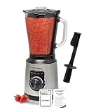 Cloer 6958 Standmixer mit 1,5 l Glasbehälter und 6-flügligem Messer, Mixer mit Smoothie-, Ice-Crush-, Auto-Clean-Programmen & Puls-Funktion, stufenlos einstellbare Geschwindigkeit, 1200 W