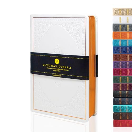 VICTORIA'S JOURNALS Caderno de couro sintético vintage forrado com capa dura para viagem, diário de