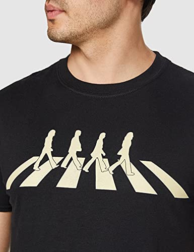 The Beatles Abbey Road Silhouette – T-shirt – coupe droite – Col rond – Manches courtes – Homme, Noir, Small - Les Beatles, Paul McCartney, John Lennon, RIngo Starr, George Harrison The Beatles Abbey Road Silhouette - T-shirt - coupe droite - Col rond - Manches courtes - Homme, Noir, Small – Image 4