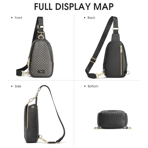 Image of Kattee Sling Crossbody Bag for Women, Leather Fanny Pack Crossbody Sling Bags, RFID Purse Chest Bag Small Daypack for Women