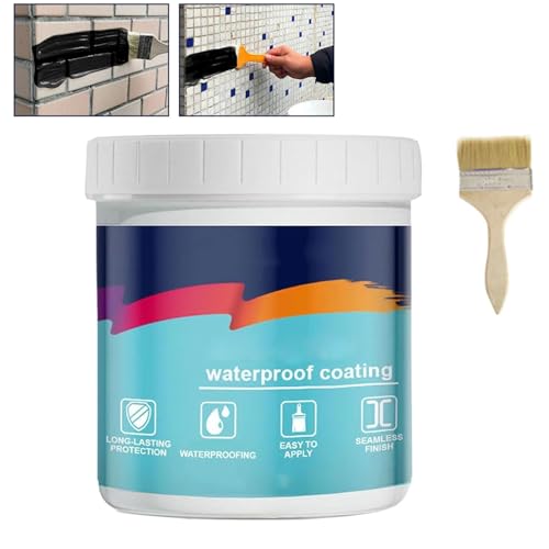 Firelye Polyurethane Waterproof Coating, Poliuretano Waterproof Coating, Polyurethane Waterproofing And Leak Repair Coating, For Roof Wall Crack Floor (Black,0.3kg)