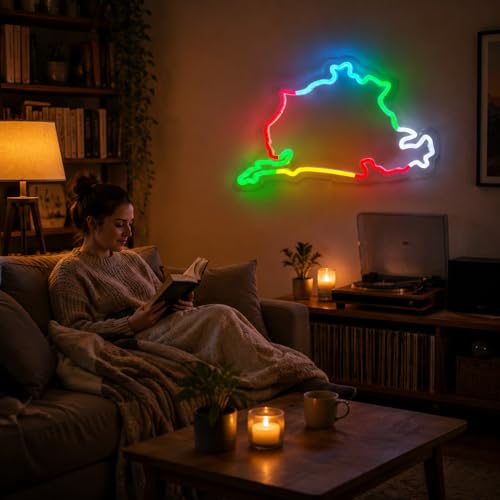 Image of Nurburgring Neon Sign, USB Powered LED Racing Room Decor | Race Track Wall Decor for Bedroom, Game Room, Garage, Man Cave, Party Decoration and Car Enthusiast Gift