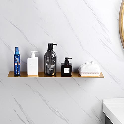 Cesta De Ducha Sin Taladrar Estante De Ducha Adhesivo Estante De Ducha Antióxido Montado En La Pared Espacio Aluminio para Baño Inodoro-Gold_60cm
