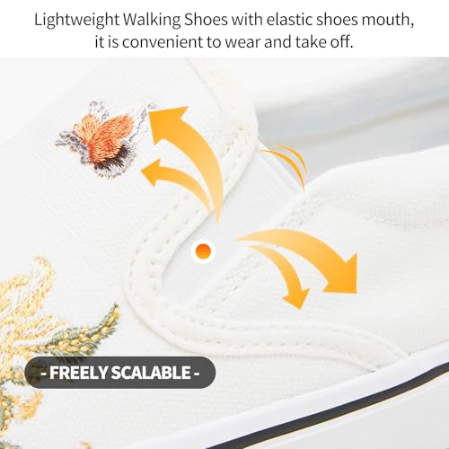 Image of Women's Canvas Slip On Sneakers Non Slip Loafers | low top non slip on walking breathable casual comfortable fashion tennis