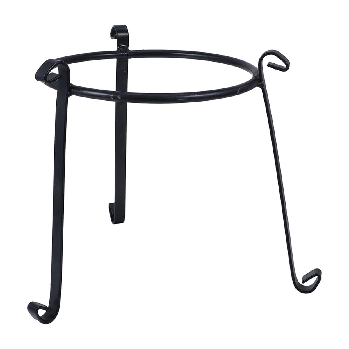 Support pour pots de fleurs en fer forgé noir au design élégant