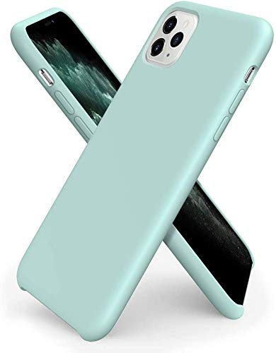 Coque iPhone 12 Pro Max silicone liquide vert menthe fine 6,7 pouces protection intégrale