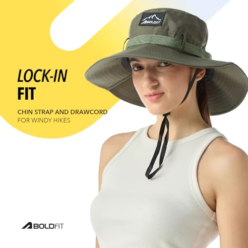 Image of Boldfit Unisex Sun Hat for Men & Women with UPF Protection Wide Brim Outdoor Adjustable Fit, Breathable Fabric, Moisture-Wicking & Packable Design-Ideal for Hiking, Trekking, Fishing, Beach & Travel