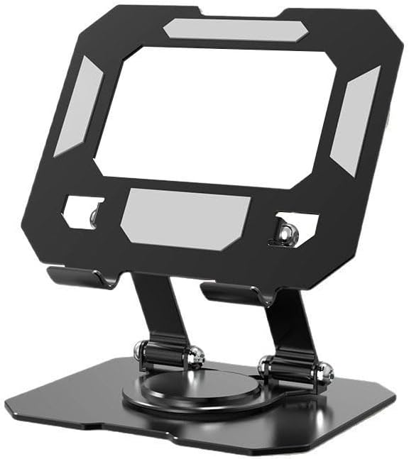 ROBEVE Tablet Standı 360 Derece Dönebilen Tablet Stand Katlanabilir Metal Tablet Tutucu Standı Tablet ve Telefon Tutucu Stant Tablet Tutucu Metal (Siyah) - Görsel 1
