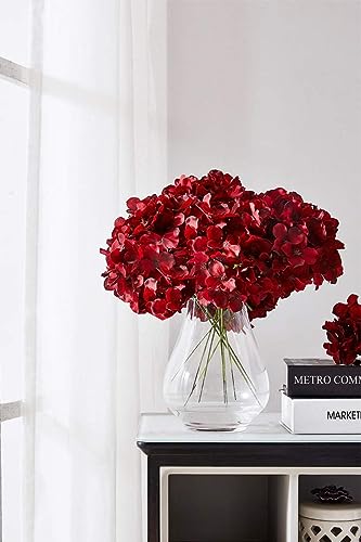 Image of Artificial Real Touch Faux Flower for Vases Fake Flower with Stems Height 13'' Length 7'' 3 pcs for DIY Bouquets Centerpieces Floral Party Tables Home Decorations (RED)