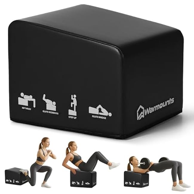 Hip Thrust Bench, Multi-Functional Workout Box with Non-Slip Pad for Hip Thrust, Glute Bridge, Strength Training, 700LB Load Capacity, Glute Workout Equipment for Home and Gym