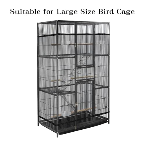 Klmnop Rede ajustável para gaiola de pássaros, coletora de sementes, grande, arejada e macia, saia d