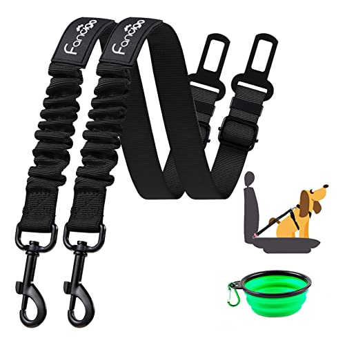 Dog Seat Belt for Car. Car Accessories for Dogs. Adjustable Strap, Strong Nylon Fabric, Bungee Buffer Design for Active Pets. (Black+Black) Dog Seat Belt for Car. Car Accessories for Dogs. Adjustable Strap, Strong Nylon Fabric, Bungee Buffer Design for Active Pets. (Black+Black)