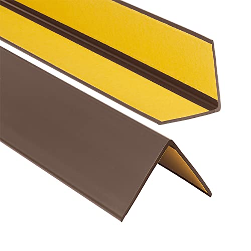 ProfiPVC Perfil angular de PVC 50x50mm, 200cm - ángulo pvc, autoadhesivo listón de plástico, protección de esquinas y bordes, esquina de gomma para cantos - cantonera protector, Marrón Cover