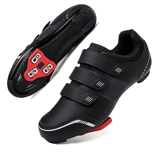 Honosuker Delta Cycling Shoes Compatible With Peloton Men Women Indoor Spin Class Outdoor Road Bike Shoes Black 41 #TOP9