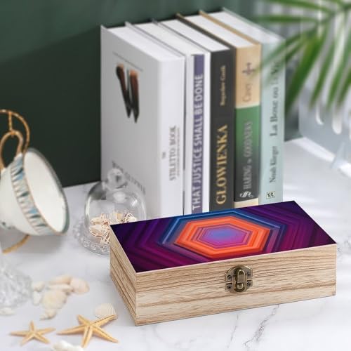 asbwuo Aufbewahrungsbox aus Holz mit Hundegruß-Motiv, Klappdeckel und Frontverschluss, große Erinnerungsbox