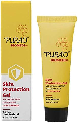 Purao Natural Manuka ointment & lip balm with Medical Grade Manuka Honey - for lips-dry cracked skin-wounds-sunburn-blisters-scratch-rash-bacteria-nappy rash-piercings for body & lips (025ml